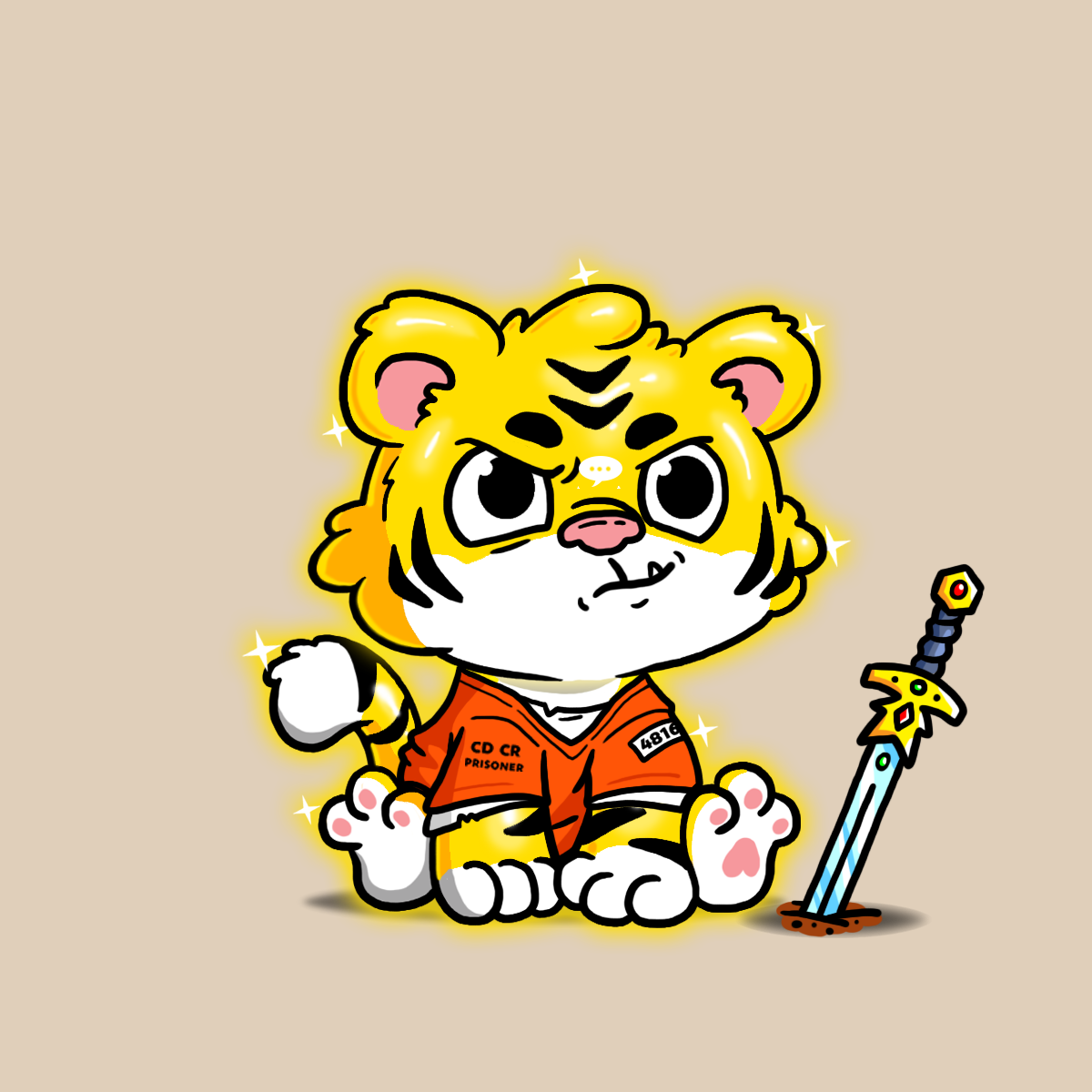 Grouchy Tiger Cub #1239
